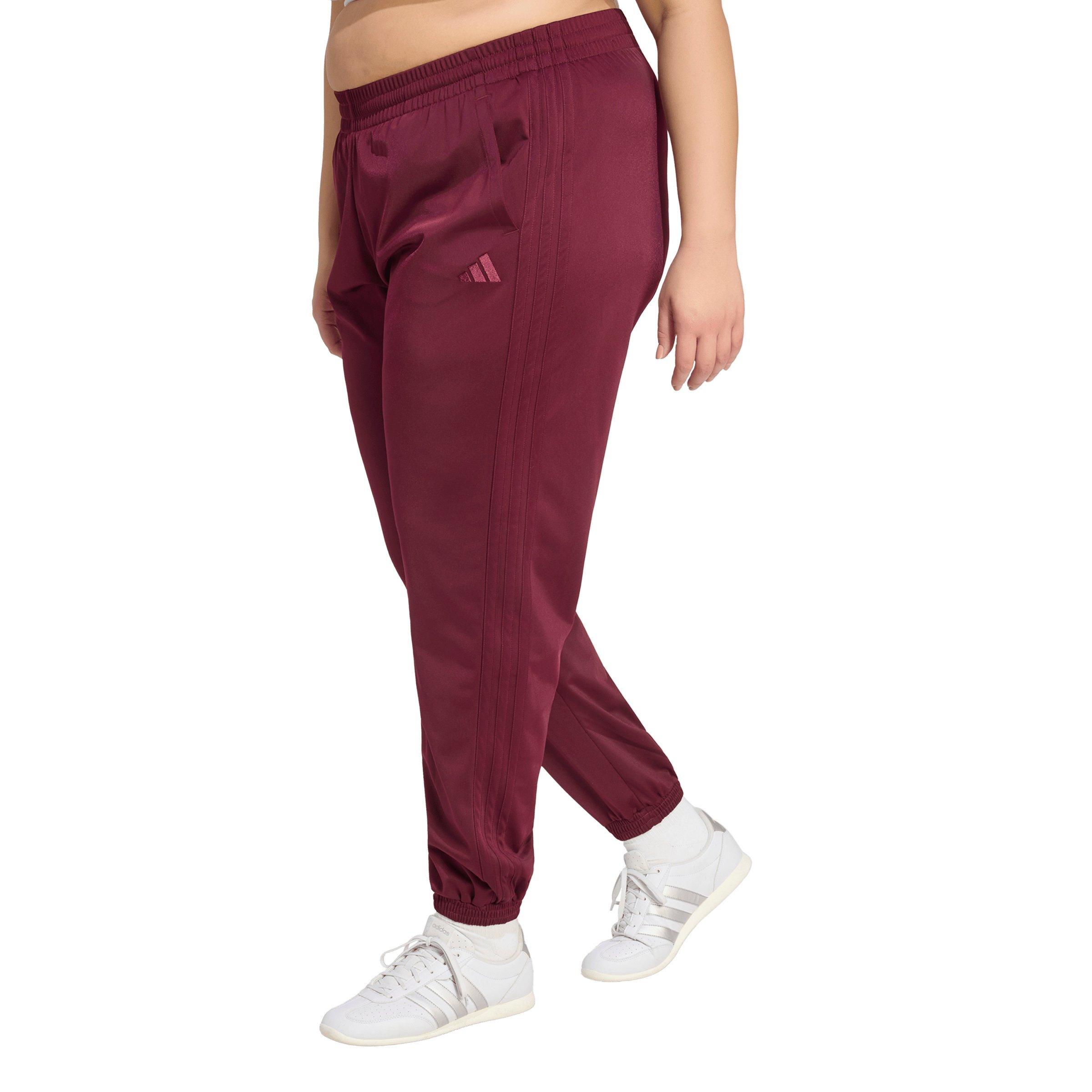 adidas Women's 3-Stripes Tricot Track Tracksuit Bottoms - Maroon - MAROON